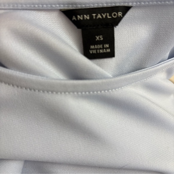 Ann Taylor Soft Blue Twist Front Blouse - Picture 3 of 5